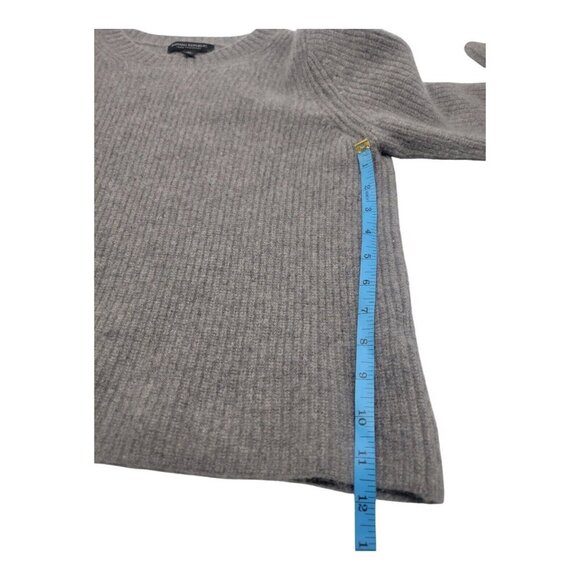 Banana Republic Sweater Women M RELAXED RIBBED MINK HEATHER Cashmere Minimalist - Picture 3 of 8